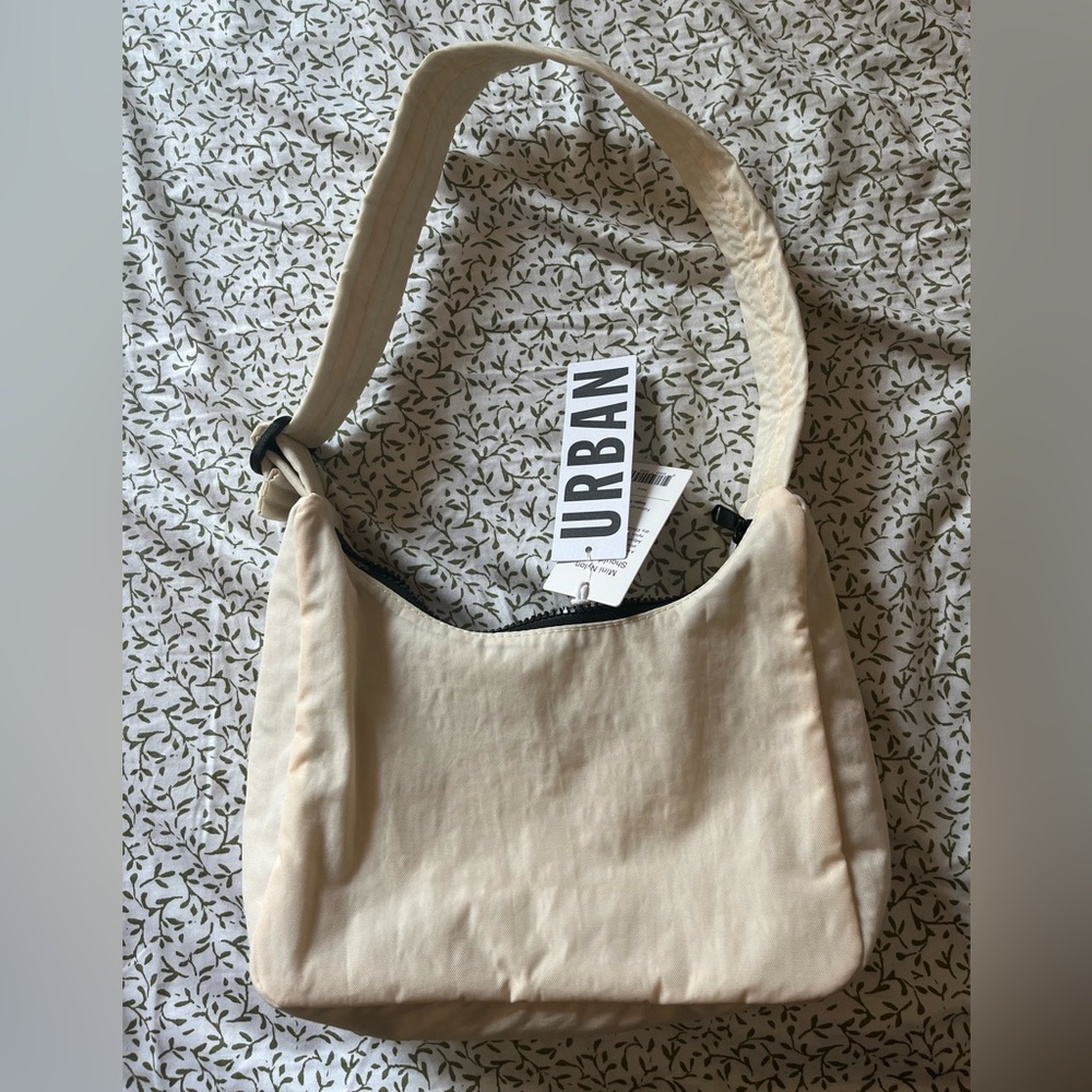 BAGGU Mini Nylon Shoulder Bag - Ivory / Cream